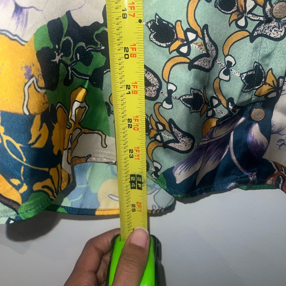 ZARA Paisley Scarf Print Colorful Satin Blouse Button Down Shirt Blouse - Picture 3 of 5